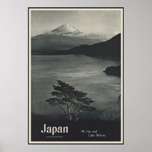 Póster Japón Monte Fuji y el lago Motosu