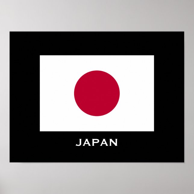 Póster Japón: Poster clásico de la bandera (Frente)