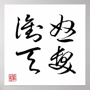 Póster [ JAPÓN ] SUPER GENIAL 4 KANJI idiom 008-4 poster