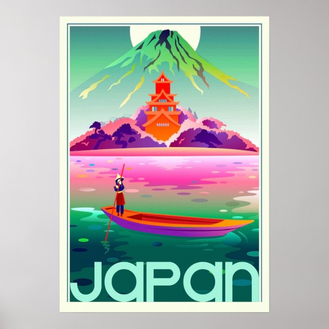 Póster Japón, viaje vintage (Frente)