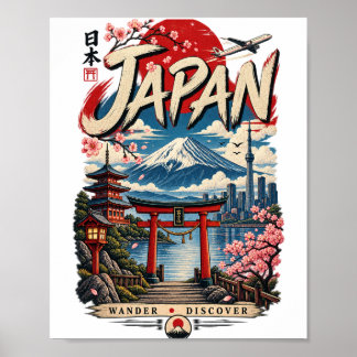 Póster Japón Viajes | Monte Fuji Vintage Japonés