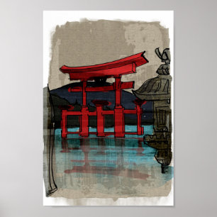Póster Japonés Acuarela 2