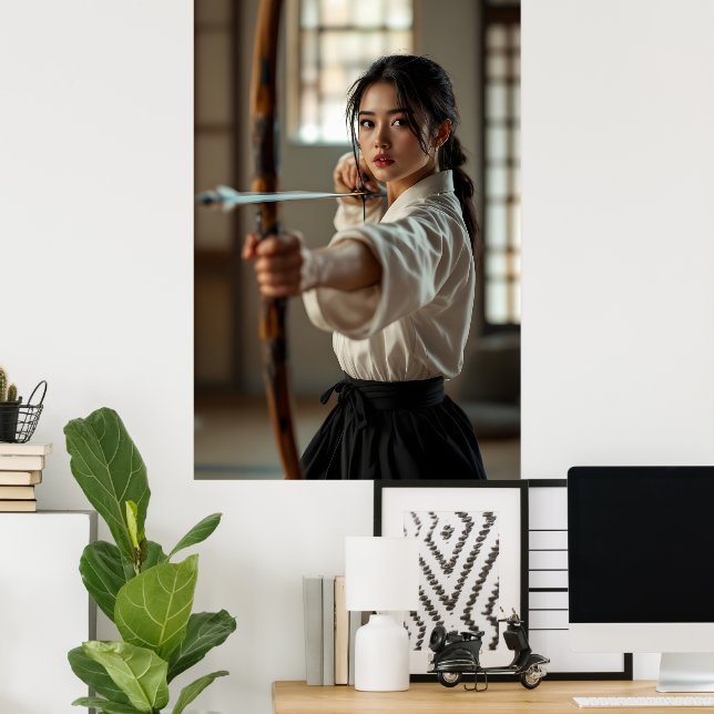 Póster Japonés Kyudo El Camino Del Arco (Oficina en casa)