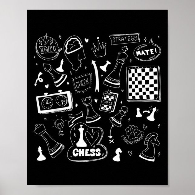 Póster Jaque mate De Ajedrez, Solo Juega Citas De Ajedrez (Frente)