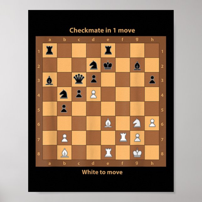 Póster Jaque mate De Ajedrez, Solo Juega Citas De Ajedrez (Frente)
