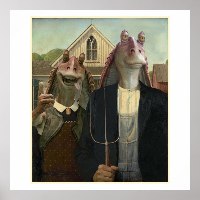 Póster Jar Jar se bebe las tintas americanas inspiradas p (Frente)