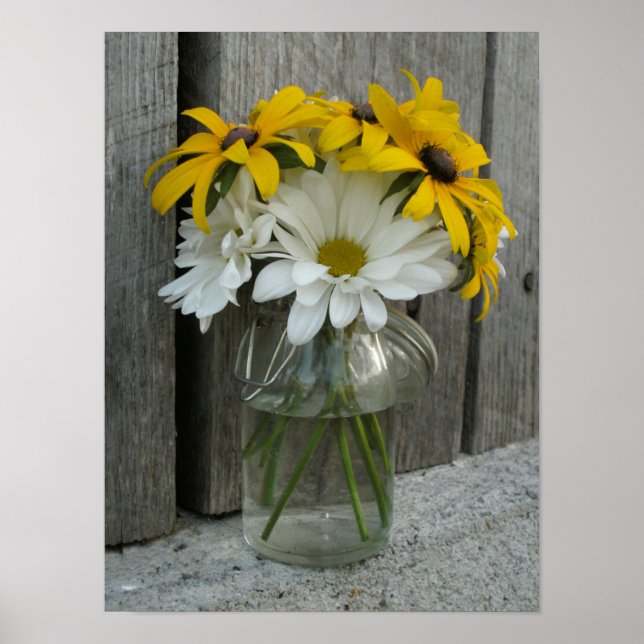 Póster Jar Of Daisies & Black Eyed Susans (Frente)