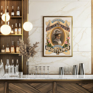 Póster Jarabe alemán de Boschee y flores verdes de agosto