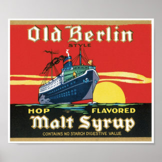 Póster Jarabe de malta con sabor de hop estilo berlinés a