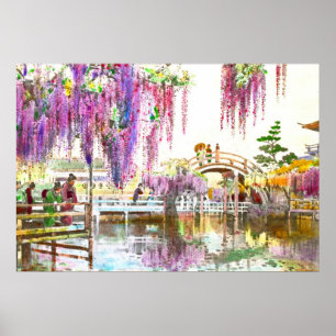 Póster Jardín 1908 de las glicinias