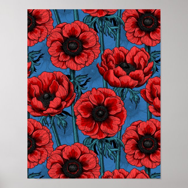 Póster Jardín anémico rojo (Frente)