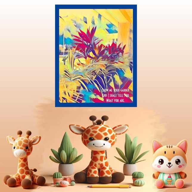 Póster Jardín Bush inspirador Muro de Cita Resumen Art De (Garden Bush Inspiring Quote Wall Abstract Art Deco Poster)