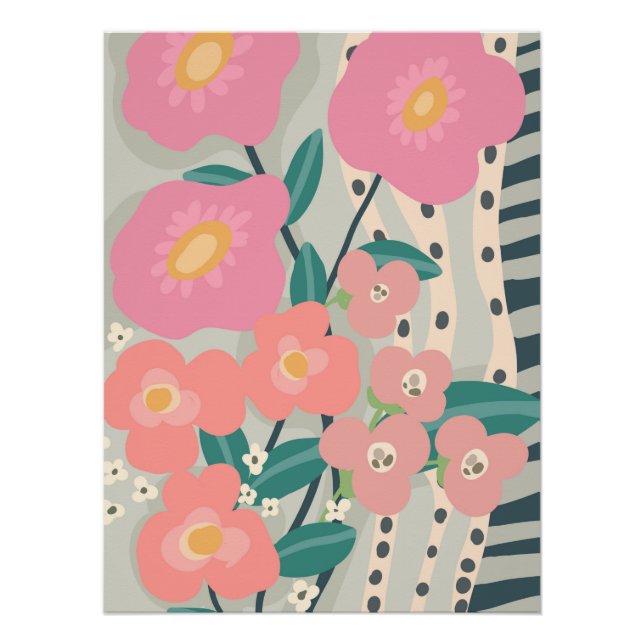 Póster Jardín Caprichoso Pared Floral Moderna (Anverso)