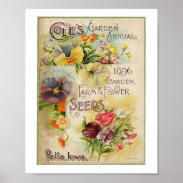 Póster Jardín Coles Anual 1896 Jardín, Granja y Flor