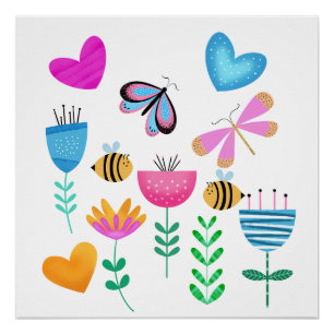 Póster Jardín de Abejas Felices