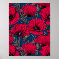 Jardín de adormidera nocturno