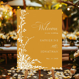 Póster Jardín de Arco Botánico Bienvenida Bodas Ámbar