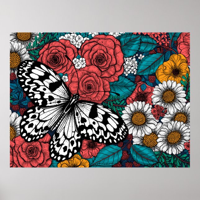 Póster Jardín de cometa de papel (Frente)