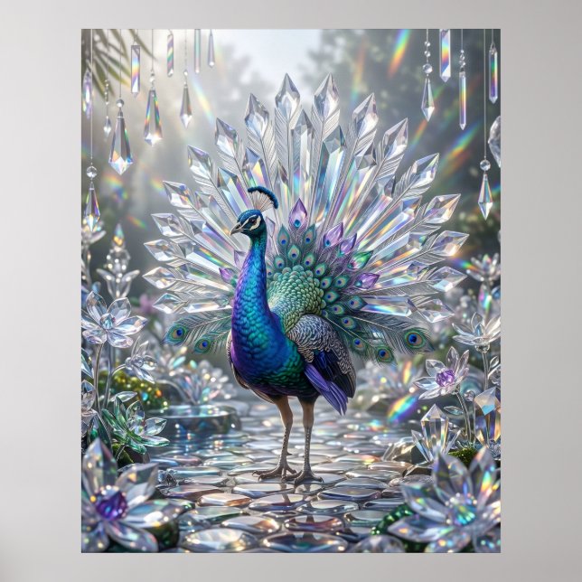 Póster Jardín de Cristal de Pavo Real Prisma (Frente)