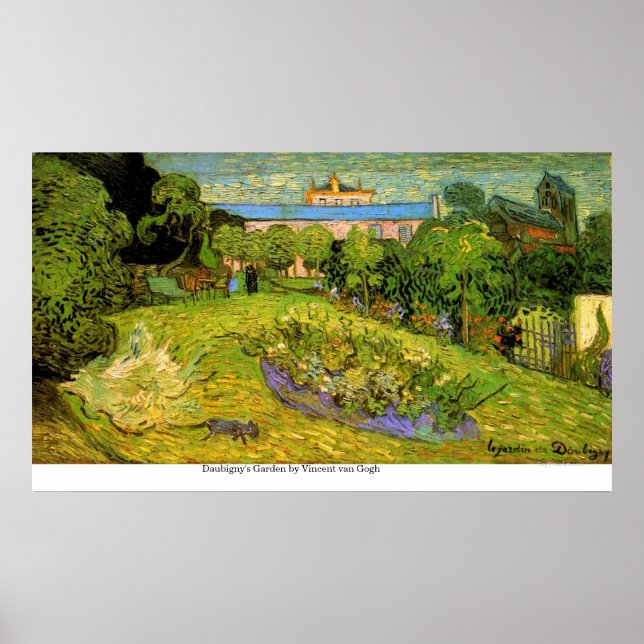 Póster Jardín de Daubigny por Vincent van Gogh (Frente)