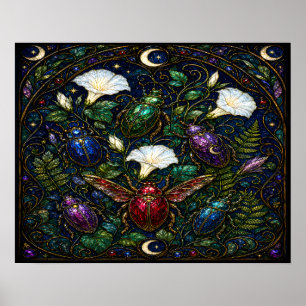 Póster Jardín de escarabajos joya 20 x 16 pulgadas