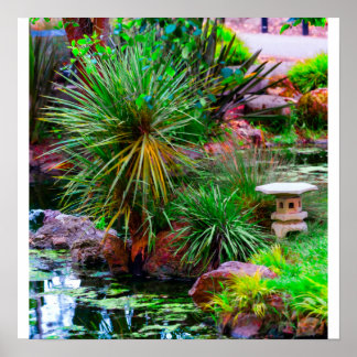 Póster Jardín de estanque