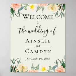 Póster Jardin De Fleurs Wedding Welcome