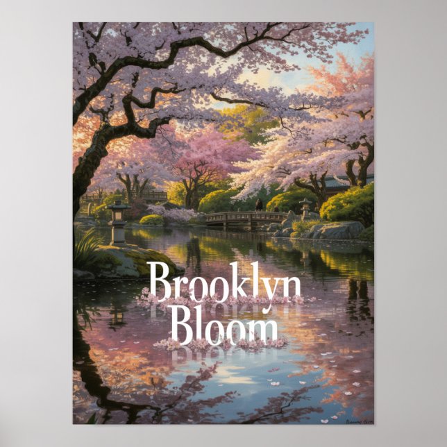 Póster Jardín de Flor de Cerezo Brooklyn Bloom (Frente)