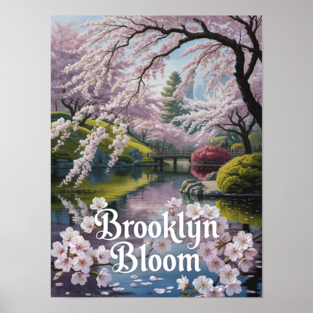 Póster Jardín de Flor de Cerezo Brooklyn Bloom (Frente)