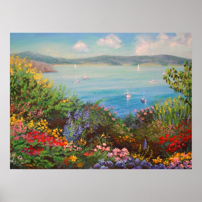 Póster Jardín de flores. (Frente)