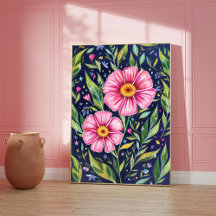 Jardín de flores coloridas ilustración botánica