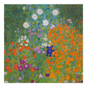 Póster Jardín de flores de Gustav Klimt