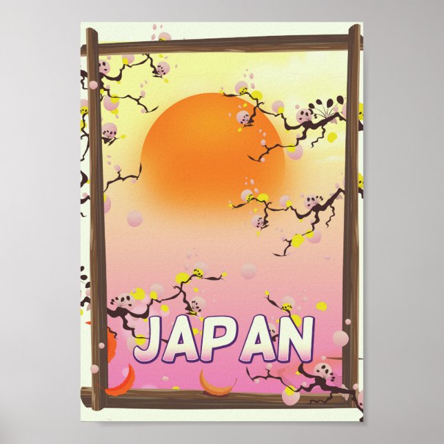 Póster Jardín de flores de Japón (Frente)