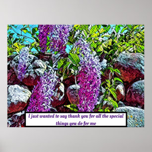 Póster jardín de flores de lilas en flor