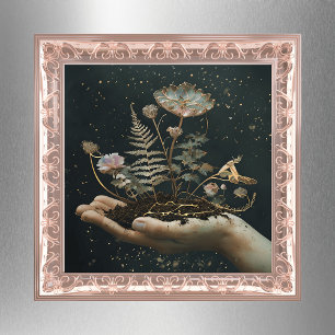 Póster Jardín de flores en el Poster de mano