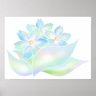 Póster Jardín de flores envuelto en luz.