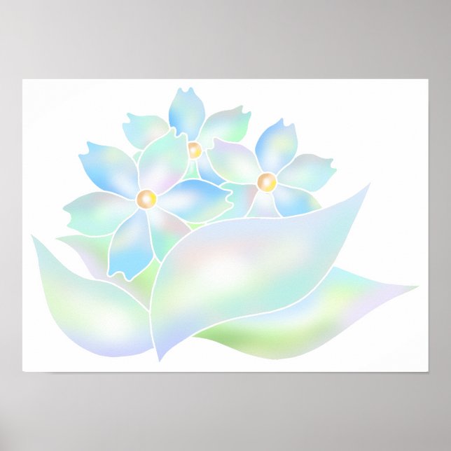 Póster Jardín de flores envuelto en luz. (Frente)