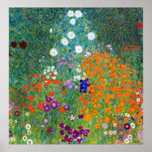 Póster Jardín de flores, Gustav Klimt