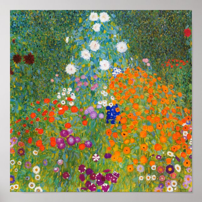 Póster Jardín de flores | Gustav Klimt (Frente)