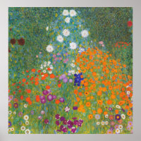 Jardín de flores por Gustav Klimt