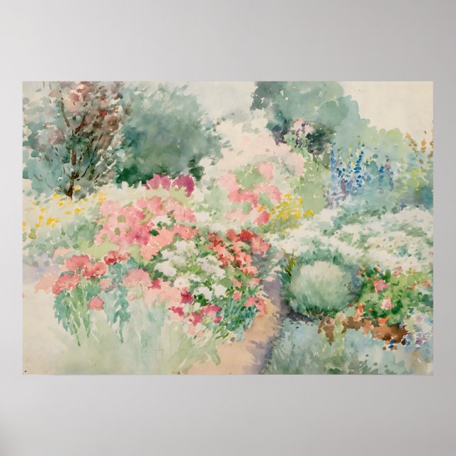 Póster Jardín de flores por Theodore Earl Butler (Frente)