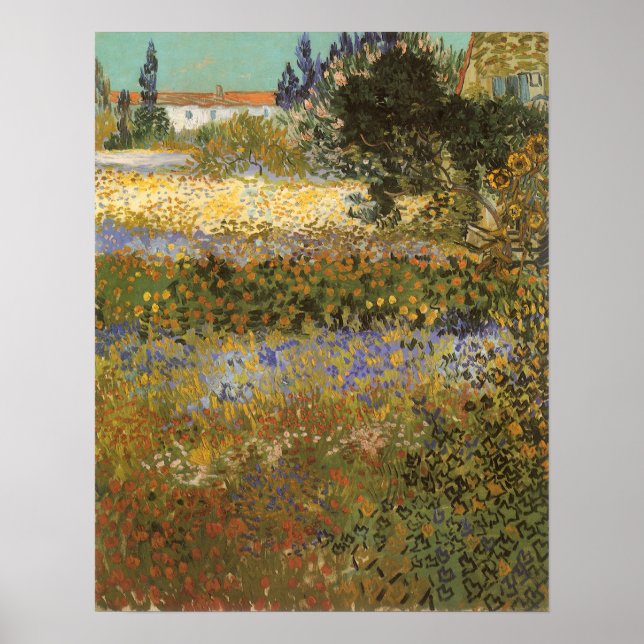 Póster Jardín de flores por Vincent van Gogh (Frente)