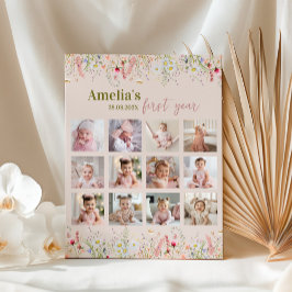 Póster Jardín de flores silvestres Rótulo de foto de prim