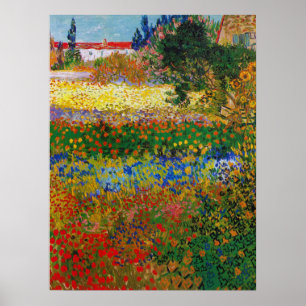 Póster Jardín de flores, Van Gogh