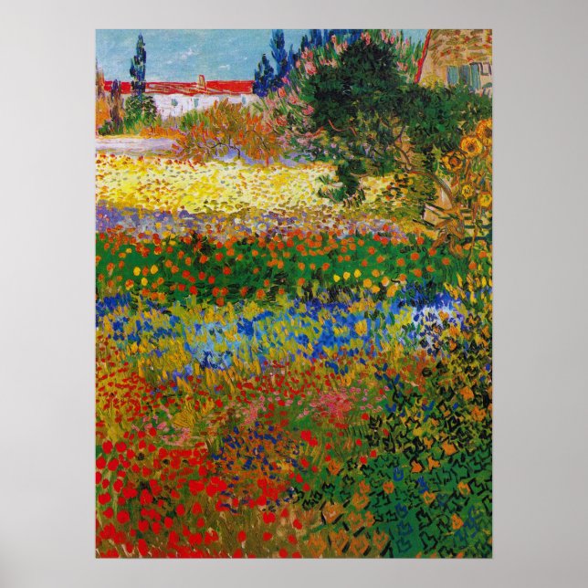 Póster Jardín de flores, Van Gogh (Frente)