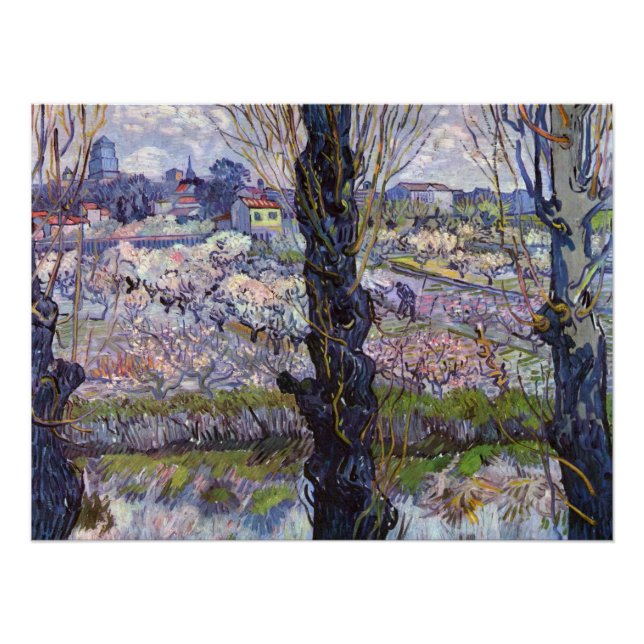 Póster Jardín de flores Van Gogh View Arles (Anverso)