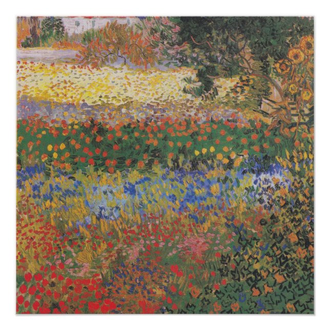 Póster Jardín de flores - Vincent van Gogh (Anverso)