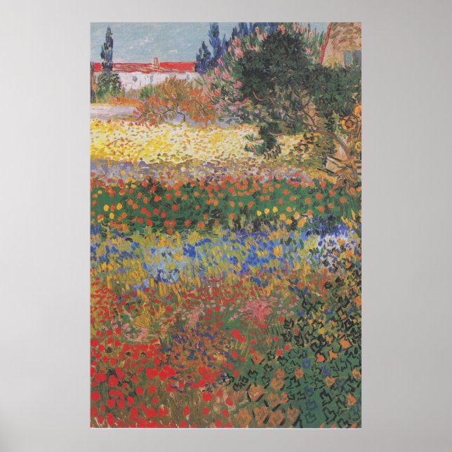 Póster Jardín de flores - Vincent van Gogh (Frente)