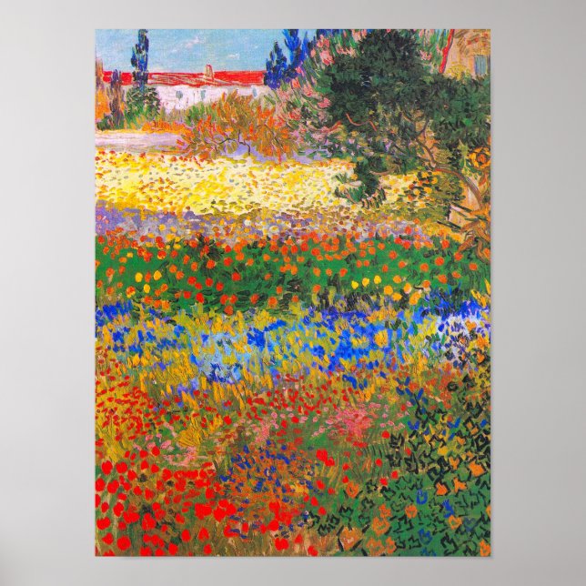 Póster Jardín de flores Vincent Van Gogh (Frente)