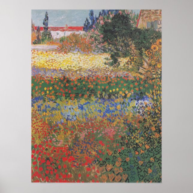 Póster Jardín de flores - Vincent van Gogh (Frente)